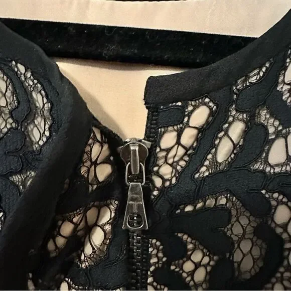 Trina Turk Lace Overlay Jacket Womens 2 Black